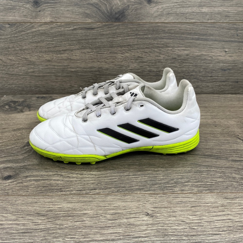Adidas Copa Pure.4 Turf Soccer Cleats Kids 2.5 White Black Lucid Lemon GZ2543
